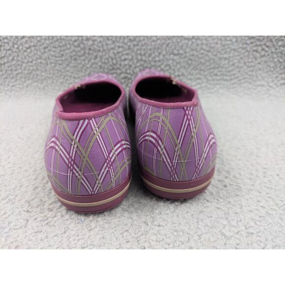Crocs Women's size 10 Purple Pink Plaid Flats Casual Shoes - Picture 8 of 12